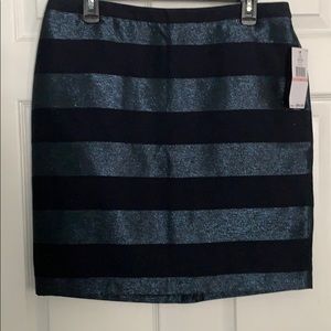 NWT Tommy Hilfiger Navy shimmer-striped Mini Skirt